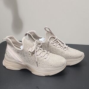 Women's Beige Knit Sneakers
